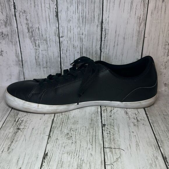 Lacoste Alligator Lerond Black White Leather Sneakers Shoes Men’s Size 13 - Picture 7 of 11